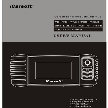 iCarsoft LRII User Manual
