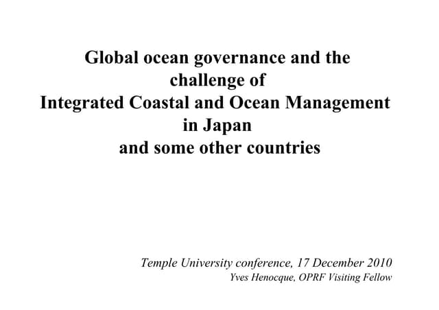 Global ocean governance and the cha...