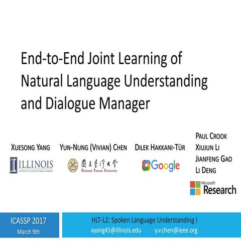 End-to-End Joint Learning of Natural Language Understanding and Dialogue Manager