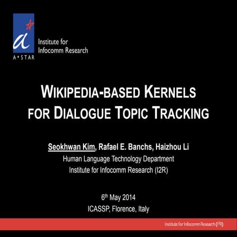 Wikipedia-based Kernels for Dialogue Topic Tracking
