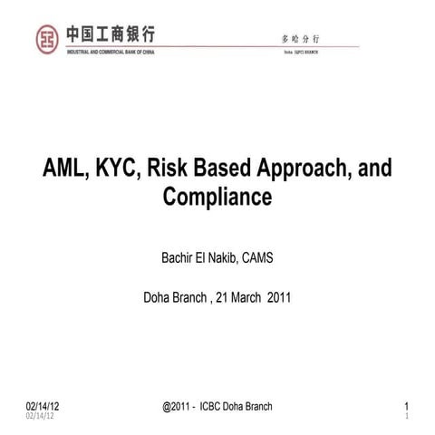 ICBC AML Risk-Based Approach (Jan 2011) by Bachir El Nakib