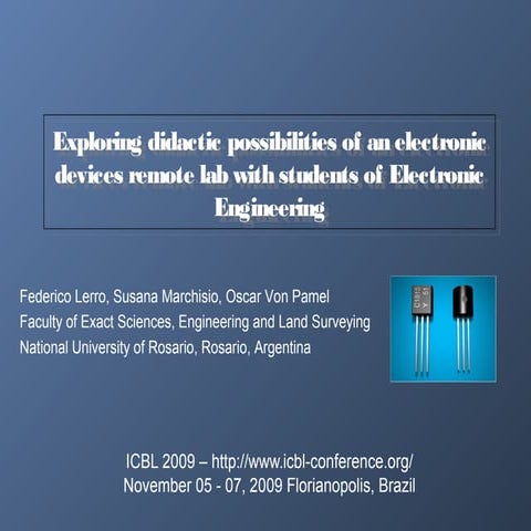 Exploring didactic possibilities of an electronic devices remote lab with stu...