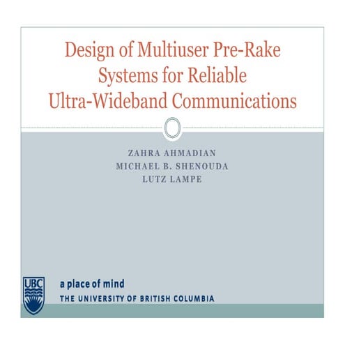 Multiuser Pre-equalization for Pre-Rake DS-UWB Systems