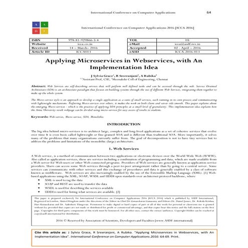 Applying Microservices in Webservices, with An Implementation Idea