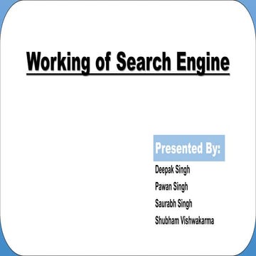 working of search engine & SEO