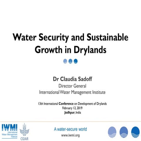  Water Security and Sustainable Growth in Drylands