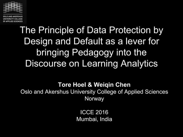 Data Protection by Design and Default for Learning Analytics