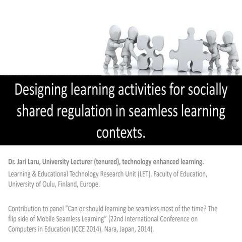 Designing learning activities for socially shared regulation in ...