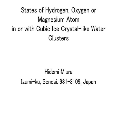 Poster Presentation by Hidemi Miura at ICCF20