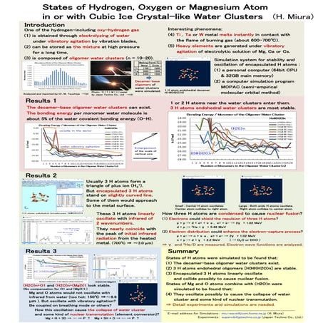 Poster by Hidemi Miura at ICCF20