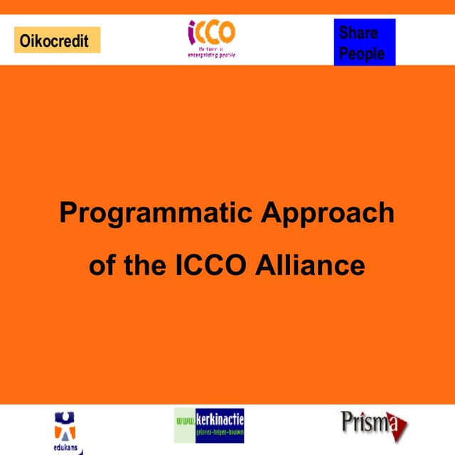 ICCO Alliance Programmatic Approach - Presentation