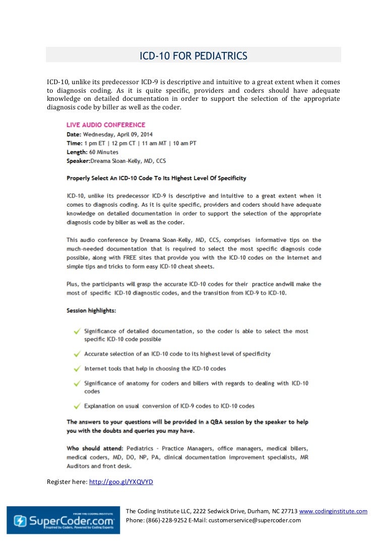 Icd 10 for pediatrics