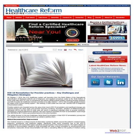 Icd 10 remediation for provider practices – key challenges and mitigation str...