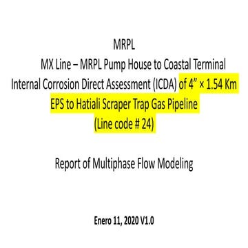 Icda mx line mrpl_multiphase flow modeling report draft 1.0