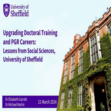 Upgrading Doctoral Training  and PGR Careers:  Lessons from Social Sciences, ...