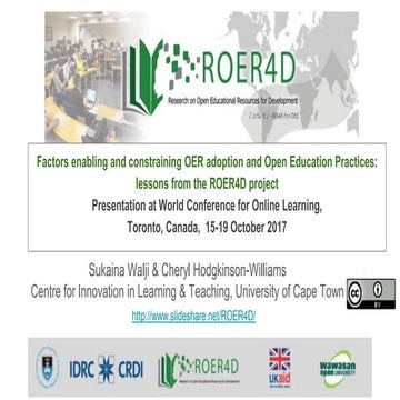 Factors enabling and constraining OER adoption and Open Education Practices: ...