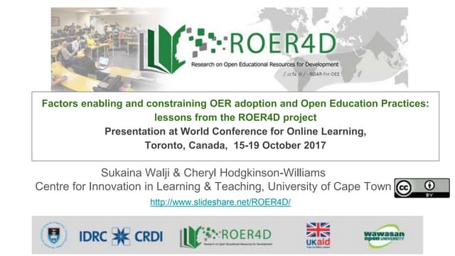 Factors enabling and constraining OER adoption and Open Education Practices: lessons from the ROER4D project