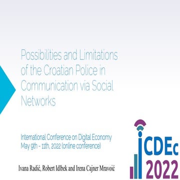 Possibilities and limitations of the Croatian police in communication via soc...