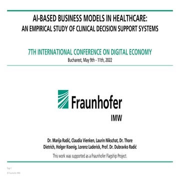 AI-based Business Models in Healthcare: An Empirical Study of Clinical Decisi...
