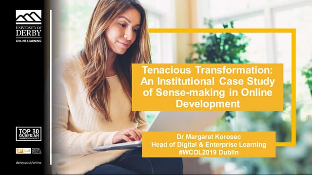 Tenacious transformation: An institutional case study of sense-making in online development 