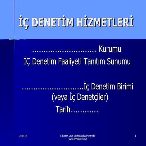 İç Denetim Faaliyeti Tanıtım Sunumu