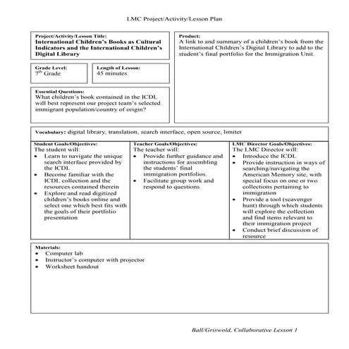 ICDL Lesson Plan