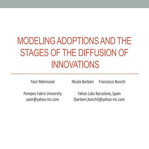 Modeling adoptions and the stages of the diffusion of innovations