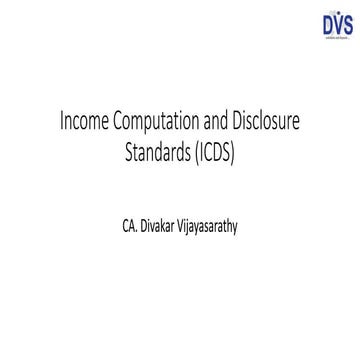 Income Computation and Disclosure Standards (ICDS)