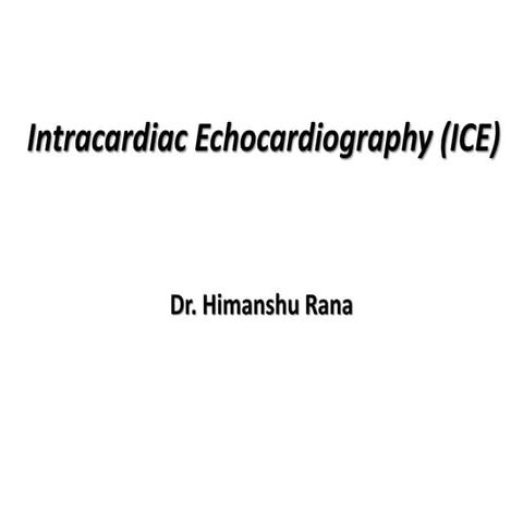 INTRACARDIAC ECHOCARDIOGRAPH (ICE)