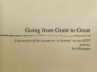 Going from grant to great!