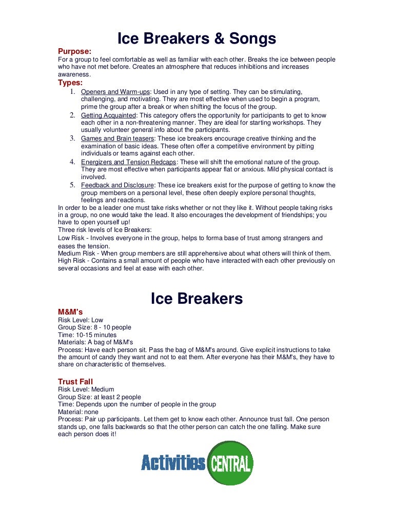 Ice breakers