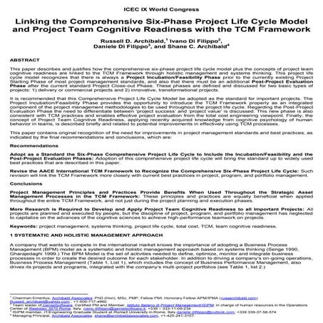 ICEC 2014 Linking 6 Phase Project Life Cycle with TCM Framework-Paper