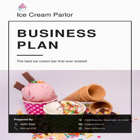 Ice Cream Parlor Business Plan Example | Upmetrics