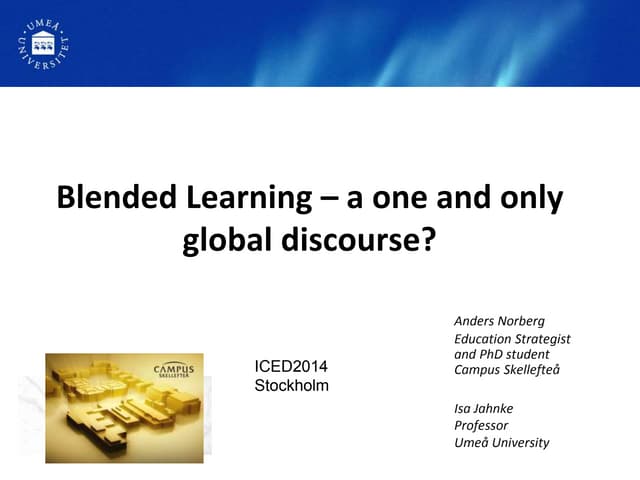 Iced2014 bl-v2-What is blended in Blended Learning?