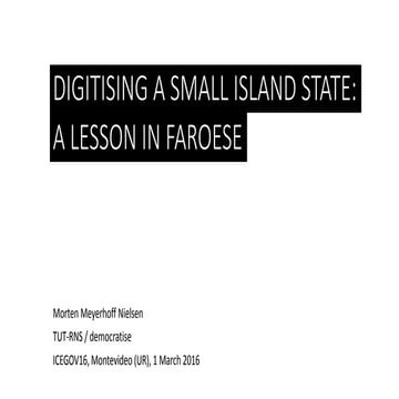 Digitising a small island state: A lesson in Faroese