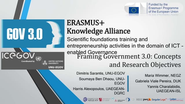 Workshop: Framing Government 3.0 concepts and training needs