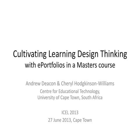 Cultivating Learning Design Thinking with ePortfolios in a Masters course