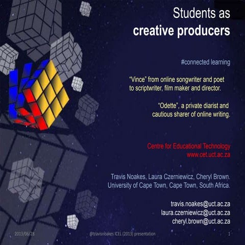 Students as Creative Producers' ICEL 2013 conference presentation