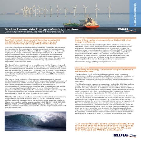 Marine Renewable Energy – ICE Conference Delegate Pack – DHI