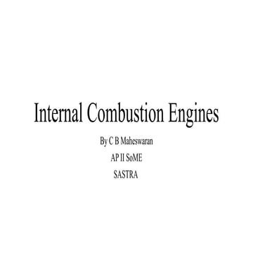Basic Mech Engineering-  Internal Combustion engines