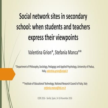 Social network sites in secondary school: when students and teachers express their viewpoints