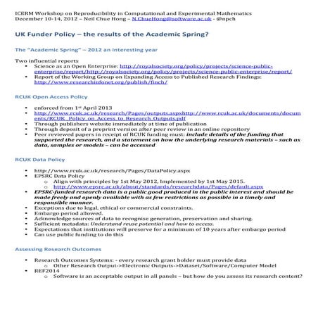 UK Funder Policy - the results of the Academic Spring?