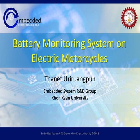 Battery Monitoring System on Electric Motorcycles