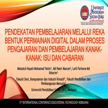 Pendekatan Melalui Reka Bentuk Permainan Digital dalam Proses Pengajaran dan ...
