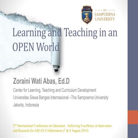 Learning and Teaching in an Open World