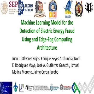 Machine Learnign Model for the Detection of Electricity Energy Fraud Using and Edge-Fog Computing Architecture