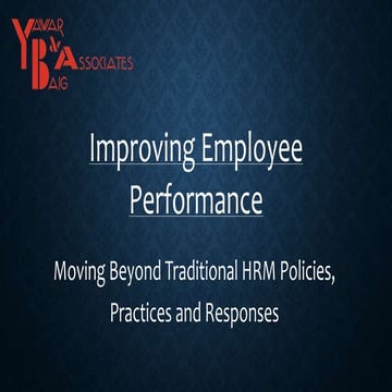 Improving Employee Performance by Mirza Yawar Baig