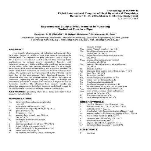 Experimental study of heat transfer in pulsating turbulent flow in a ...