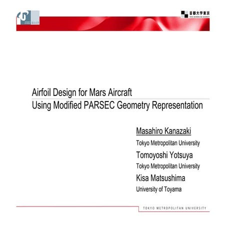 Airfoil Design for Mars Aircraft Using Modified PARSEC Geometry Representation