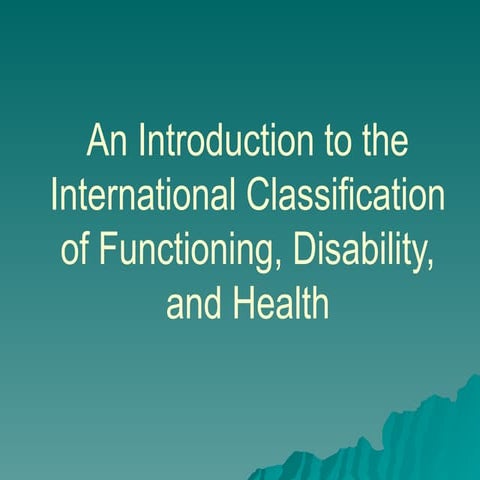 CLASSIFICATION OF DISABILITIES BASED ON ICF MODEL PPT visual data 8